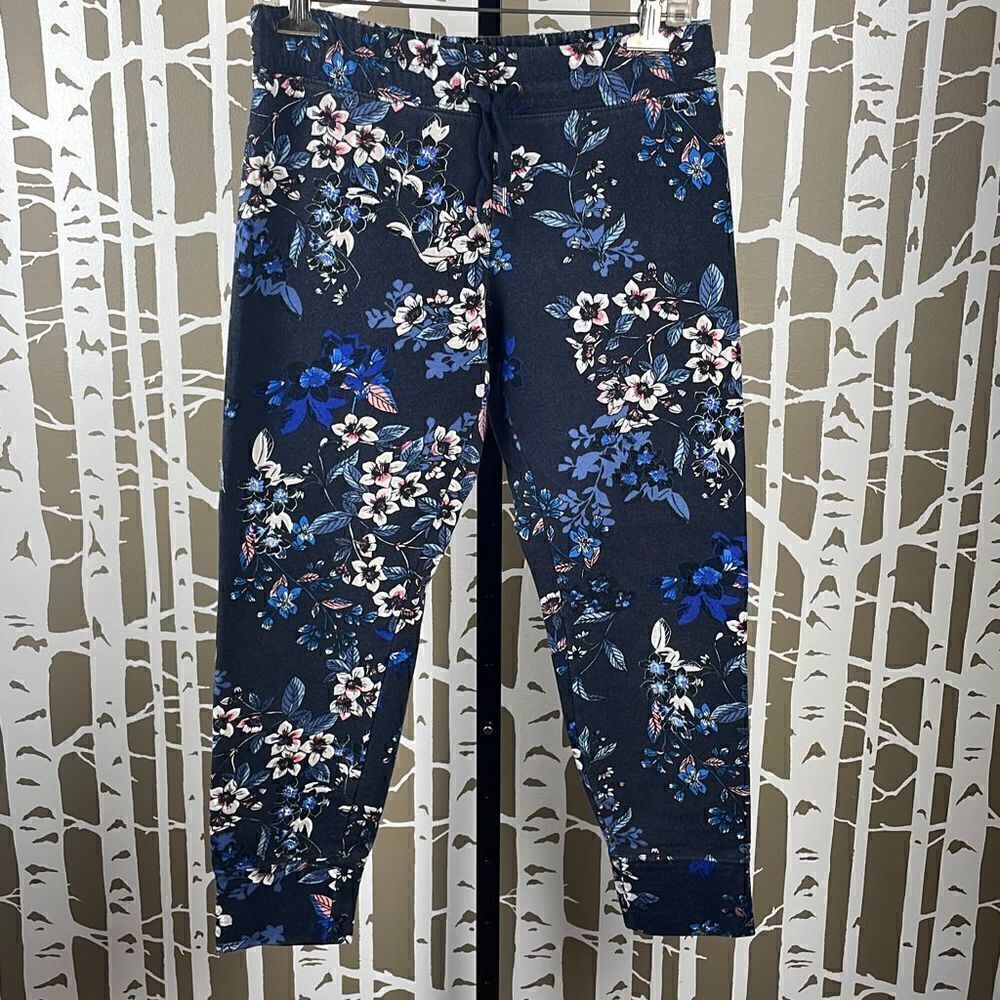 Label of Graded Goods Black Floral Print Cropped Joggers S